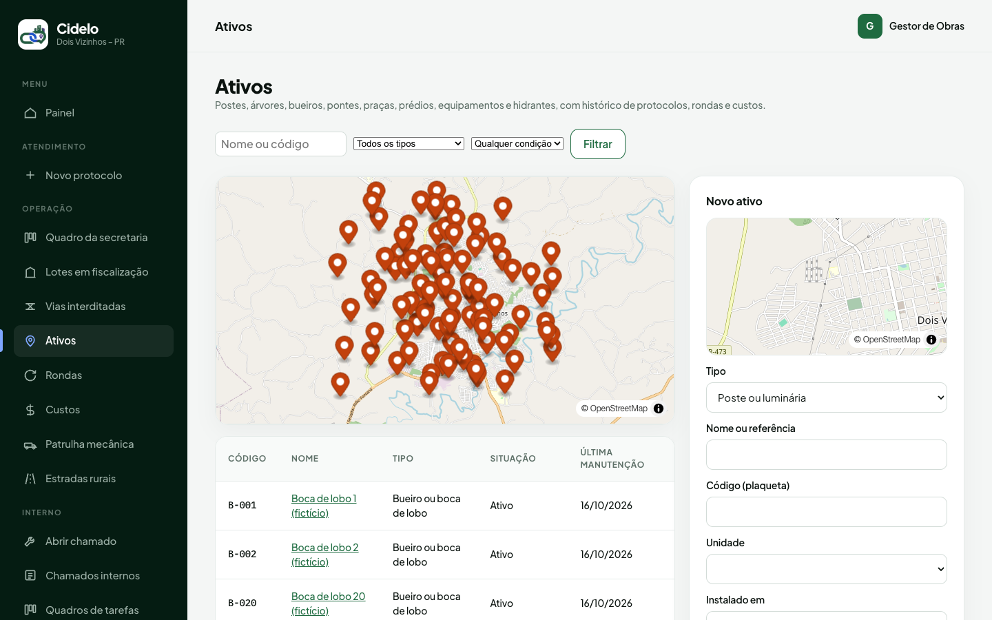 Ativos Urbanos (Homologação Online)
